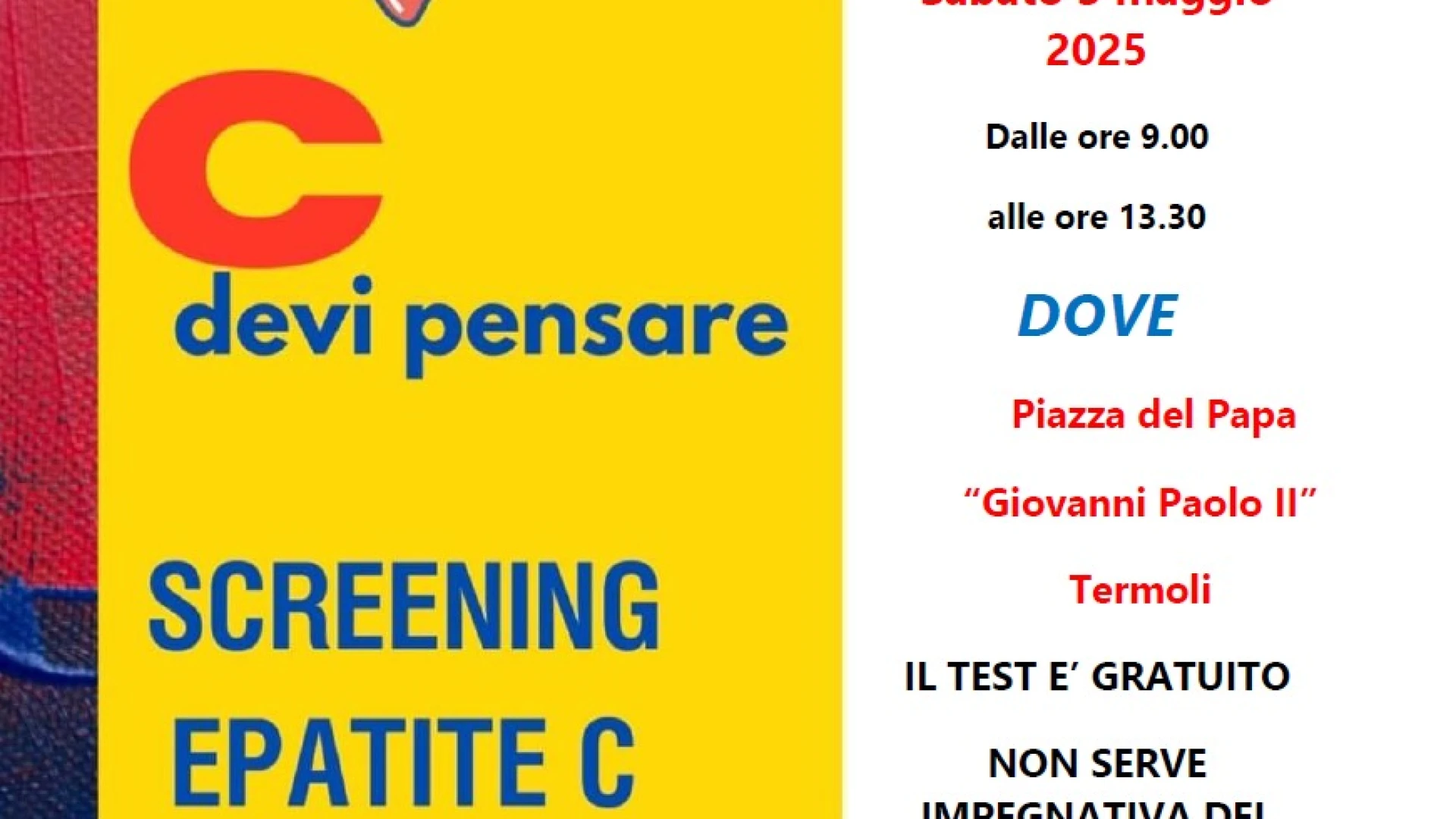 Screening epatite C: nuovo appuntamento a Termoli